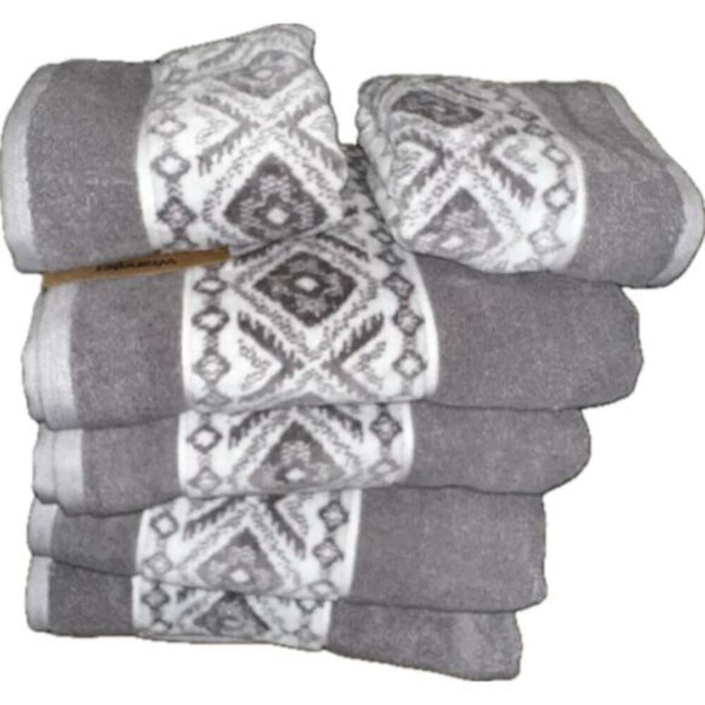 NEW Wrangler Paxton Gray Towel Set 4 Bath & 2 Hand